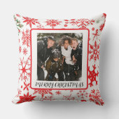 One Photo Custom Holiday Snowflake  クッション (正面)