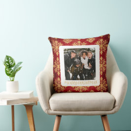 One Photo Custom Holiday Snowflake  クッション