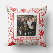 One Photo Custom Holiday Snowflake  クッション (正面)