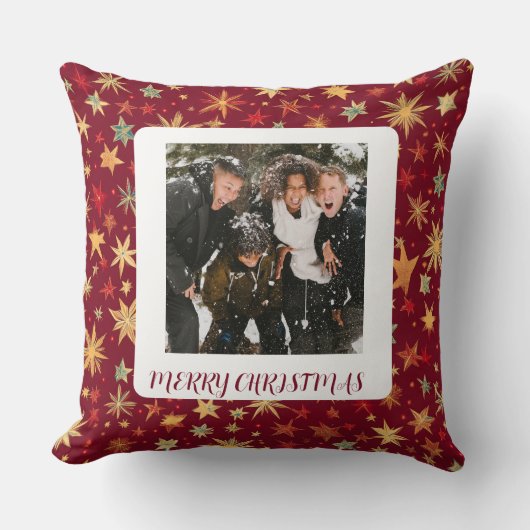 One Photo Custom Holiday Snowflake  クッション (正面)