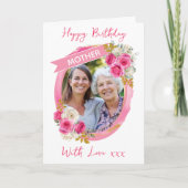 One Photo Mothers Birthday/Mothers Day Card カード (正面)