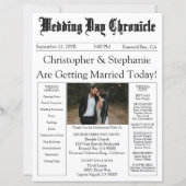 One Photo Newspaper QR Code White Wedding Program (正面)
