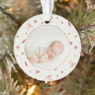 One Photo Our First Christmas Minimalist Custom  オーナメント