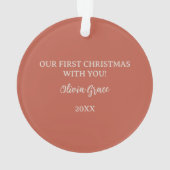 One Photo Our First Christmas Minimalist Custom  オーナメント (裏面)