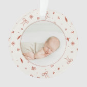 One Photo Our First Christmas Minimalist Custom  オーナメント (正面)