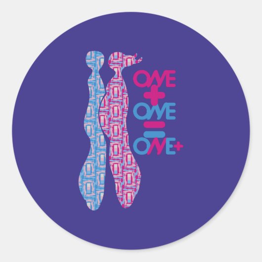 ONE PLUS ONE EQUALS ONE MORE BY MASANSER ラウンドシール (正面)