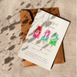 ONE Popsicle First Birthday Party 招待状