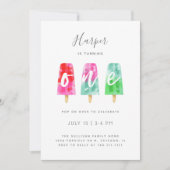 ONE Popsicle First Birthday Party 招待状 (正面)