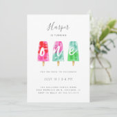 ONE Popsicle First Birthday Party 招待状 (スタンド正面)