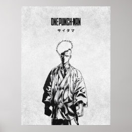 One Punch Man Saitama Minimalist Manga ポスター