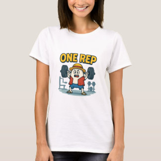 ONE REP 楽しいジム カートゥーンエッグ ワークアウトTシャツ Tシャツ