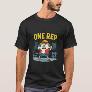 ONE REP 面白いジム カートゥーンエッグ ワークアウトTシャツ Tシャツ