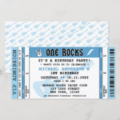 ONE ROCKS BLUE CONCERT TICKET BIRTHDAY INVITATION シーズンカード (正面/裏面)