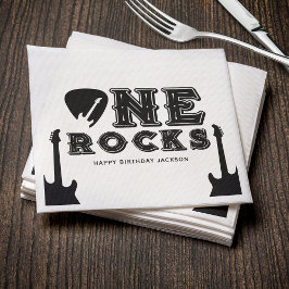 One Rocks Guitar Pick 1st Birthday Party スタンダードカクテルナプキン