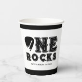 One Rocks Guitar Pick 1st Birthday Party 紙コップ (裏面)