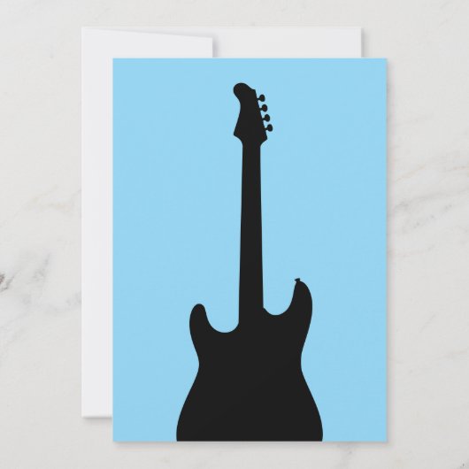 One Rocks Guitar Pick Blue 1st Birthday Party 招待状 (裏面)