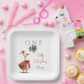 One Silly Christmas Goose Fest Winter Birthday ペーパープレート (パーティー)