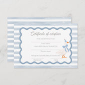 One Silly Goose 1st Birthday Adoption Certificate 招待状 (正面/裏面)