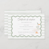 One Silly Goose 1st Birthday Adoption Certificate 招待状 (正面/裏面)