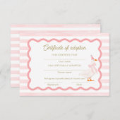 One Silly Goose 1st Birthday Adoption Certificate 招待状 (正面/裏面)