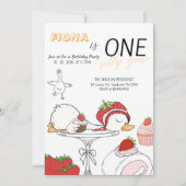 ONE Silly Goose 1st Birthday-Baby Girl Goose Party 招待状 (正面)