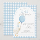 One Silly Goose 1st Birthday Invitation 招待状 (正面/裏面)