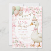 One Silly Goose 1st Birthday Invitation 招待状 (正面)