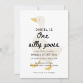 One Silly Goose 1st Birthday Party 招待状 (正面)