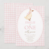 ONE Silly Goose 1st Birthday Party Invitation 招待状 (正面/裏面)