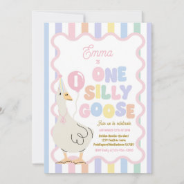 One Silly Goose 1st Birthday Party Spring Birthday 招待状