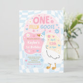 One Silly Goose 1st Birthday Party Spring Birthday 招待状 (スタンド正面)