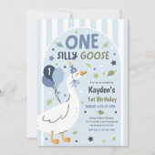 One Silly Goose 1st Birthday Party Spring Birthday 招待状 (正面)