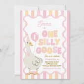 One Silly Goose 1st Birthday Party Spring Birthday 招待状 (正面)