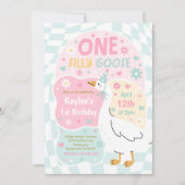 One Silly Goose 1st Birthday Party Spring Birthday 招待状 (正面)