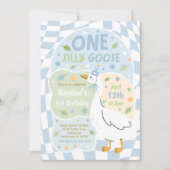 One Silly Goose 1st Birthday Party Spring Birthday 招待状 (正面)