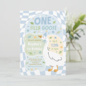 One Silly Goose 1st Birthday Party Spring Birthday 招待状 (スタンド正面)