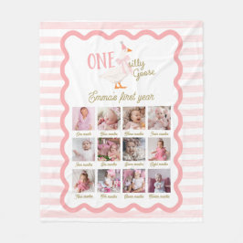 One Silly Goose 1st Birthday Photo Sign フリースブランケット