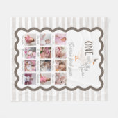 One Silly Goose 1st Birthday Photo Sign フリースブランケット (正面(横))