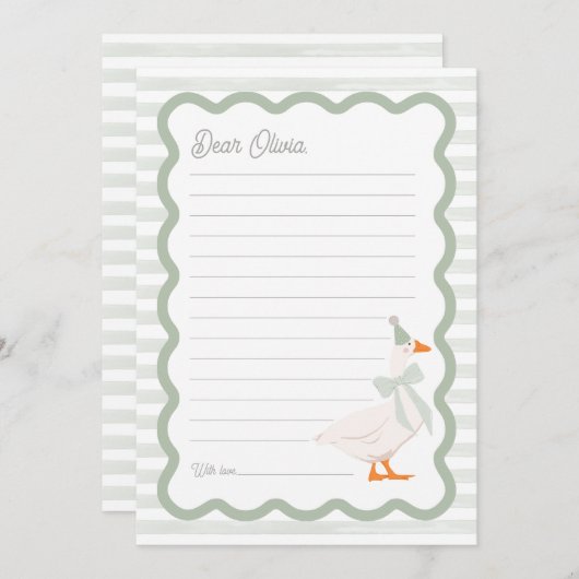 One Silly Goose 1st Birthday Time Capsule Cards 招待状 (正面/裏面)