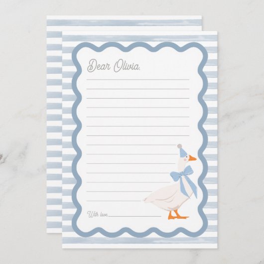 One Silly Goose 1st Birthday Time Capsule Cards 招待状 (正面/裏面)