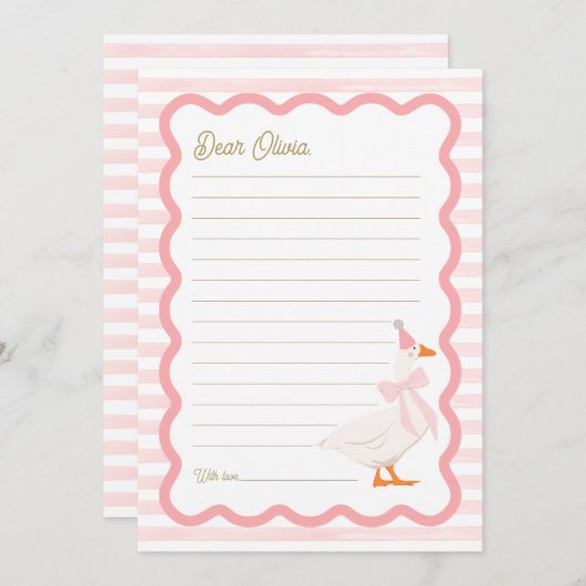 One Silly Goose 1st Birthday Time Capsule Cards 招待状 (正面/裏面)