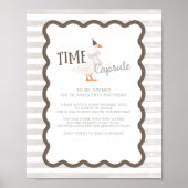 One Silly Goose 1st Birthday Time Capsule Sign ポスター (正面)