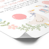 One Silly Goose 1st Birthday Time Capsule Sign ポスター (角)