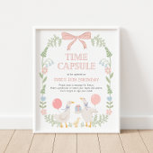 One Silly Goose 1st Birthday Time Capsule Sign ポスター