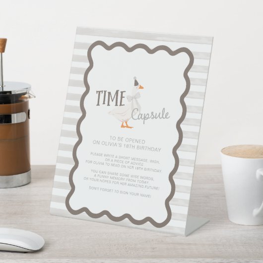 One Silly Goose 1st Birthday Time Capsule Sign 台座サイン (インサイチュ)