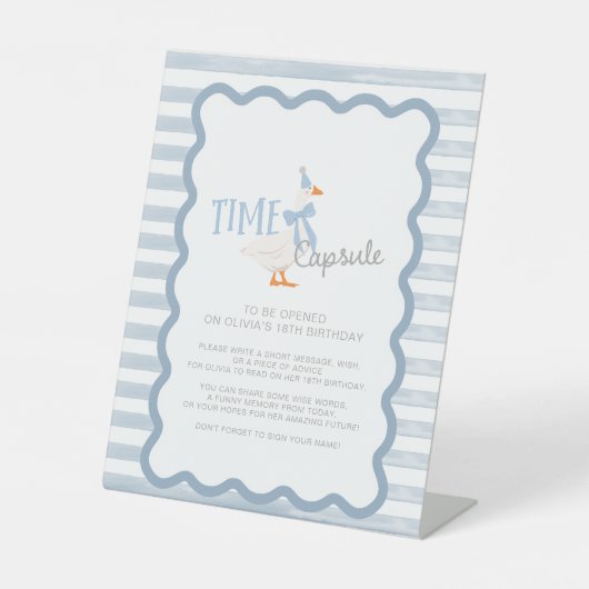 One Silly Goose 1st Birthday Time Capsule Sign 台座サイン (正面)