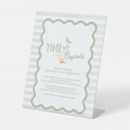 One Silly Goose 1st Birthday Time Capsule Sign 台座サイン