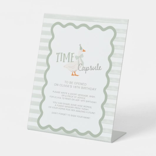 One Silly Goose 1st Birthday Time Capsule Sign 台座サイン (正面)