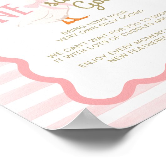 One Silly Goose Adoption Sign ポスター (角)