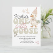 One Silly Goose Birthday Invitation – Boho Goose  招待状 (スタンド正面)